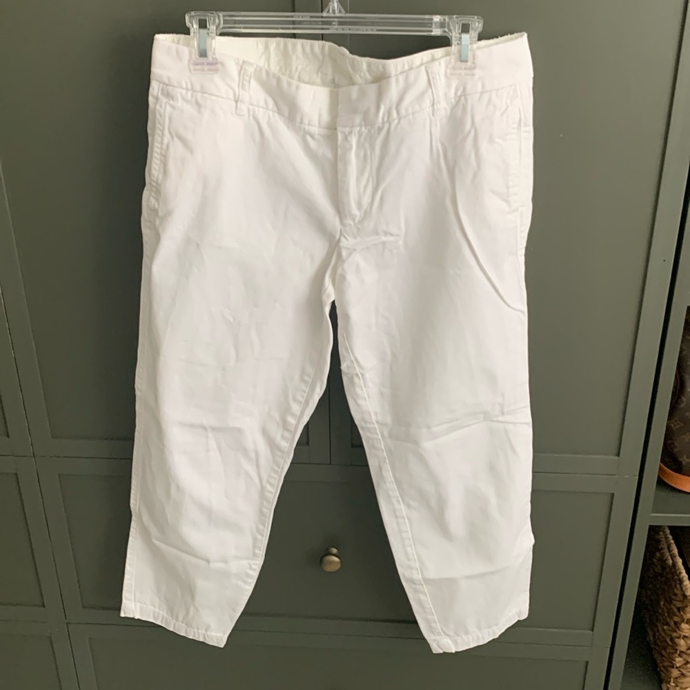 J. Crew Broken-In Scout Chino Cropped Pants 8 Cream White